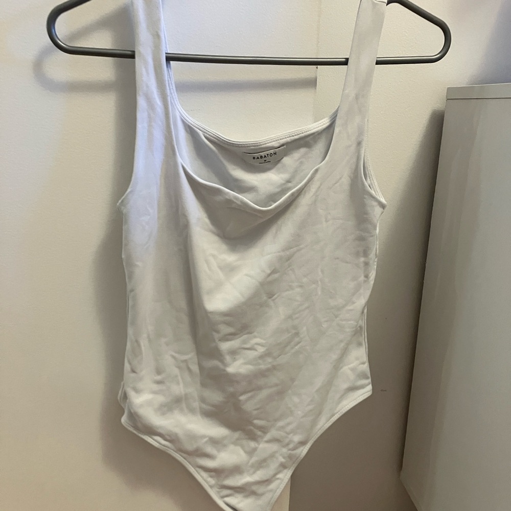 SOLD - Aritzia Babaton White Contour Bodysuit - Size medium